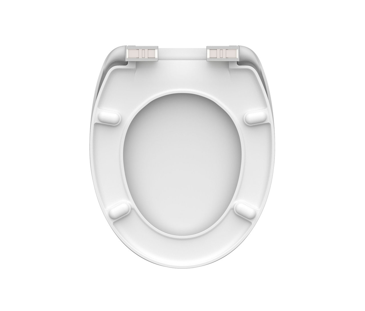 Nahaufnahme eines weißen SCHÜTTE Duroplast-WC-Sitzes »FALLEN LEAF«.