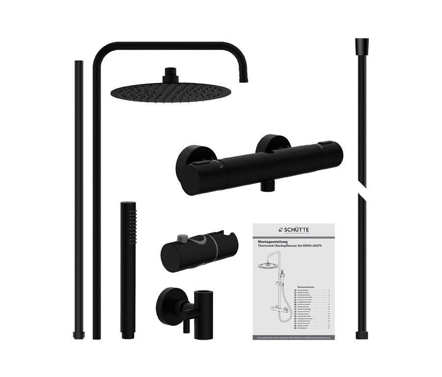 Schwarzes Duschsystem »AQUADUCT«.