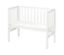 Weißes roba 2-in-1-Beistellbett »safe asleep®« mit weißer Matratze.
