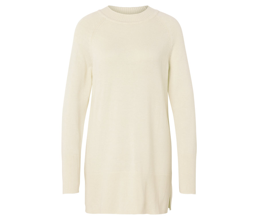 Langer Strickpullover, creme.