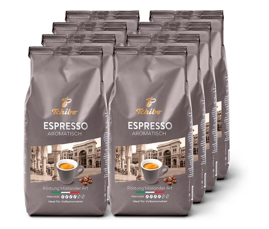 Espresso Aromatisch - 8 x 1 kg Ganze Bohne
