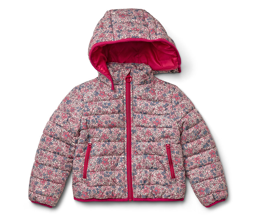 Blumenmusterjacke mit Kapuze in Rosa.