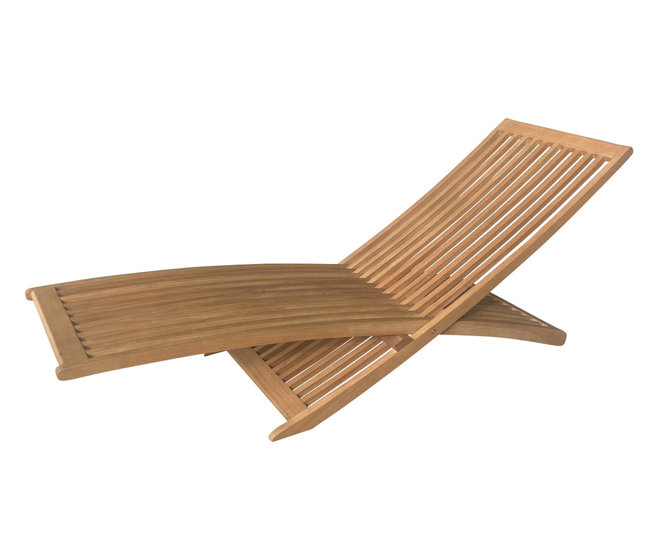 Helle Leco Sonnenliege aus Holz mit verstellbarer Rückenlehne.