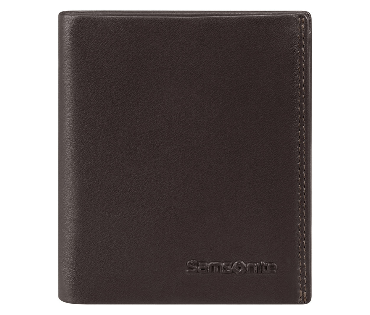 Braunes Samsonite Portemonnaie Jacket »ATTACK 2 SLG« geschlossen vor hellem Hintergrund.