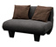 Graues Domo Sofa »Alicante» mit zwei braunen Kissen.