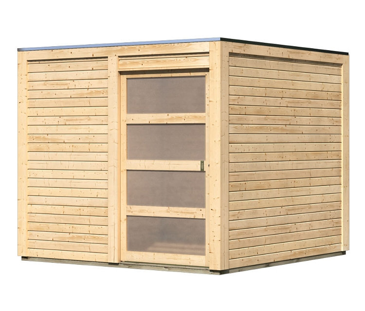 Karibu Gerätehaus mit Schiebetür, 19 mm (Quentin 1), natur.