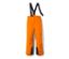 Orange Skihose mit schwarzen Hosenträgern.