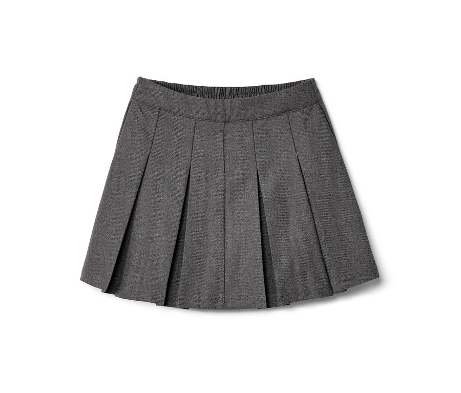 Grauer Kinder-Hosenrock mit Falten.