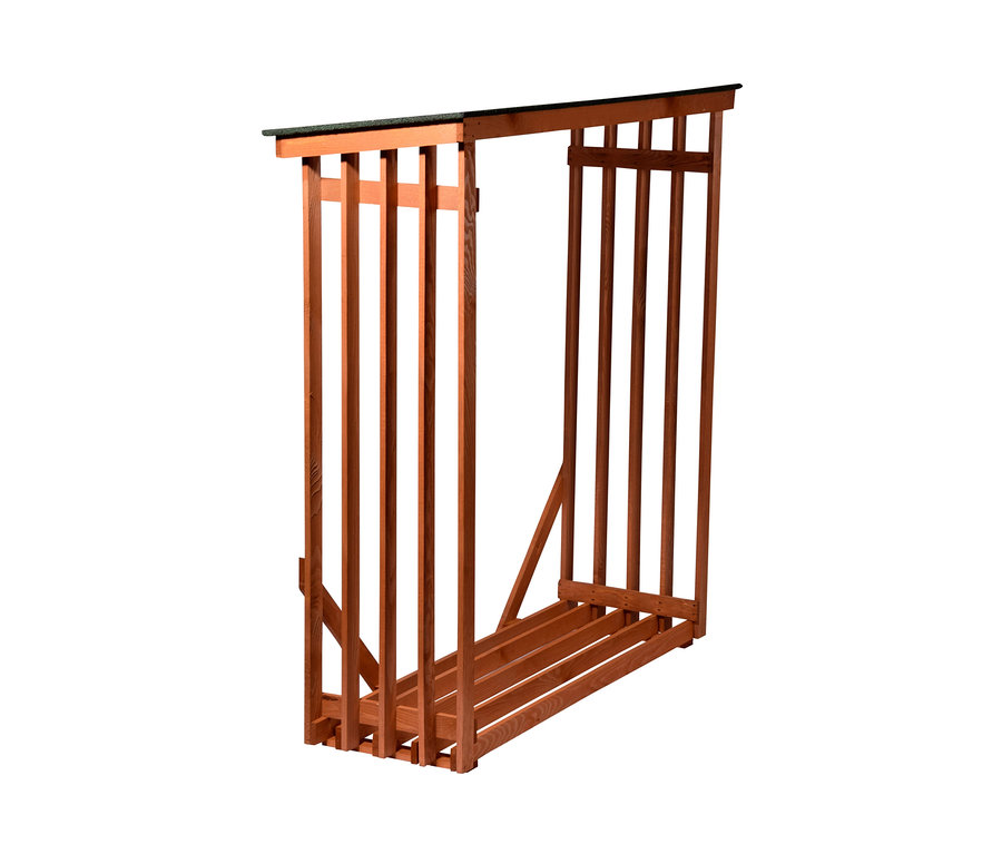 Leeres Kaminholz-Regal, 15 mm, Kiefer.