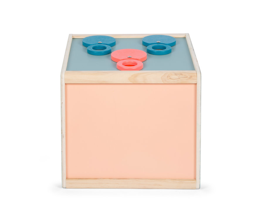 small foot Sinnes-und-Fühl-Box »Sensory«: Holzwürfel mit farbigen Kreisen oben.