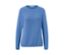 Blauer Strickpullover.