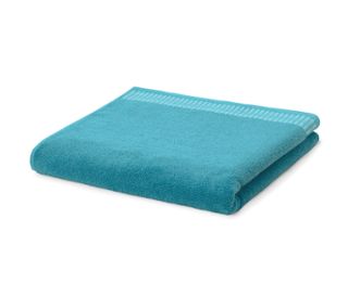 Aqua mit cremeweißem Bortenmuster