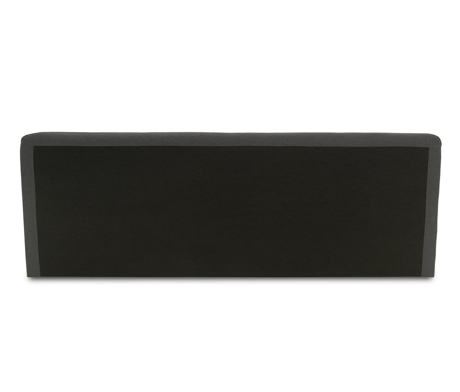 Dunkel gefärbtes Kopfteil des Boxspringbetts 180 x 200 cm inklusive Topper, klein.