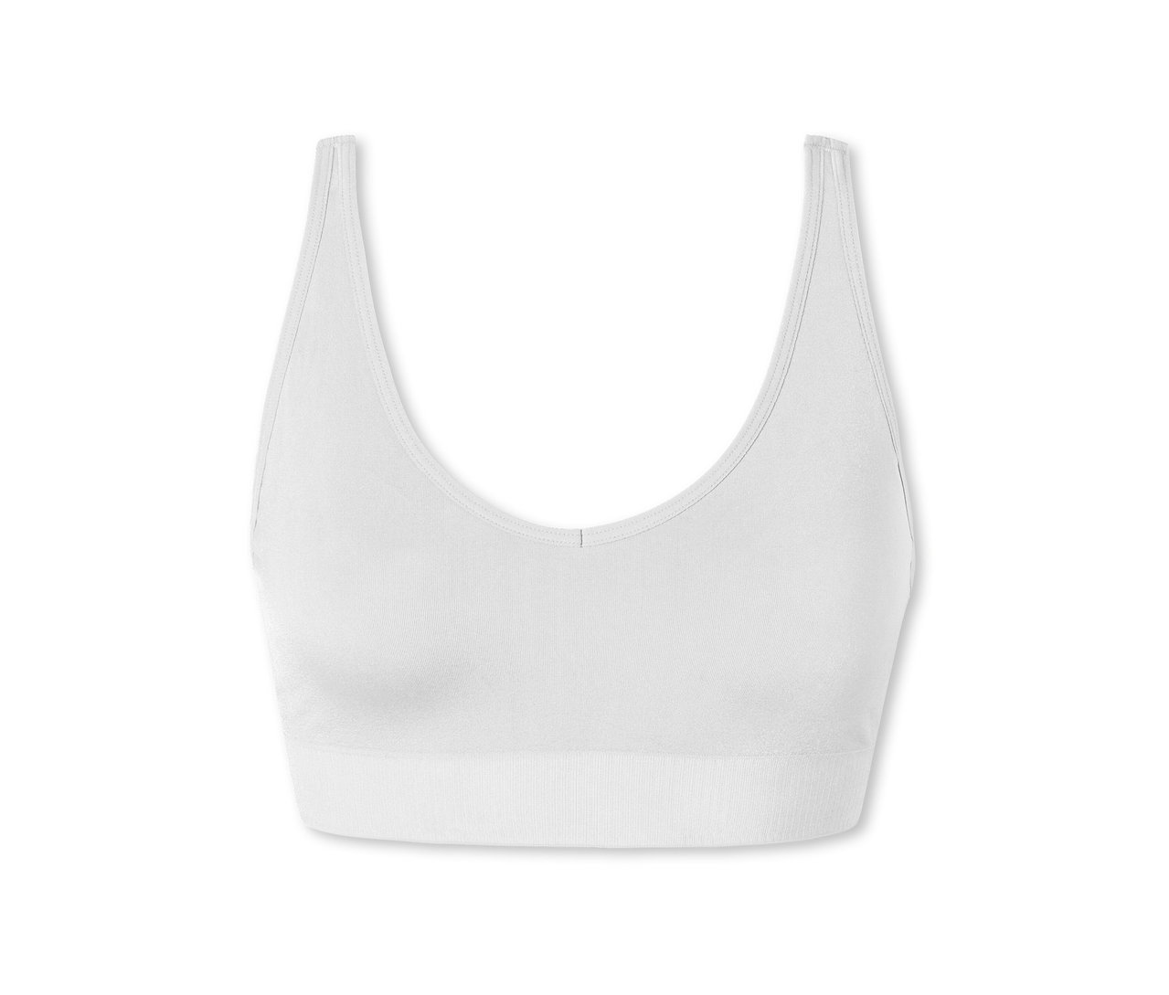 Weißer SCHIESSER Soft BH mit Pads.