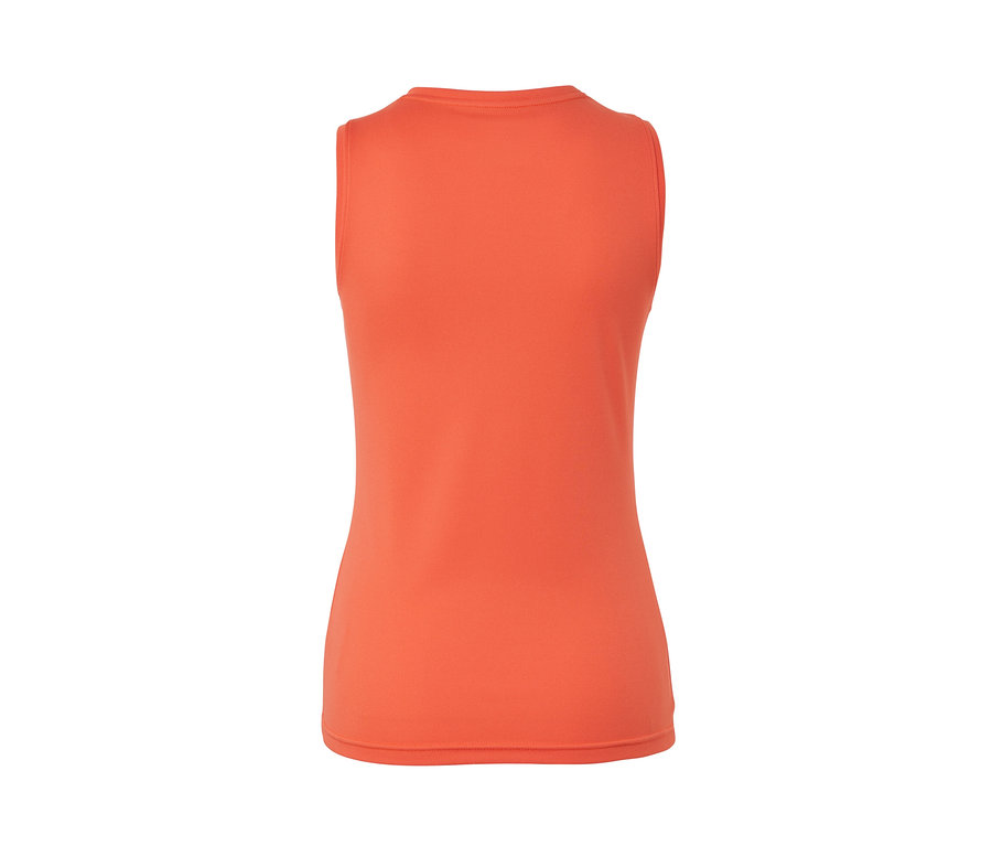 Orangefarbenes V-Neck-Funktionstop.
