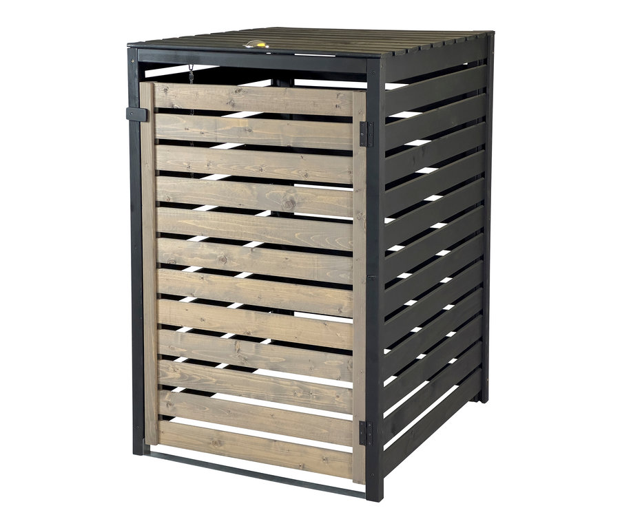 Anthrazitfarbene Mülltonnenverkleidung, 240 l.