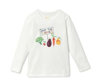 Cremeweiß mit mehrfarbigem »Save the Vitaminis«-Print
