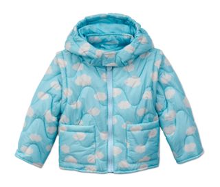 Hellblau mit weißem Wolken-Alloverprint
