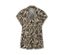 Bedrucktes Shirt mit Stehkragen und Blattmuster.