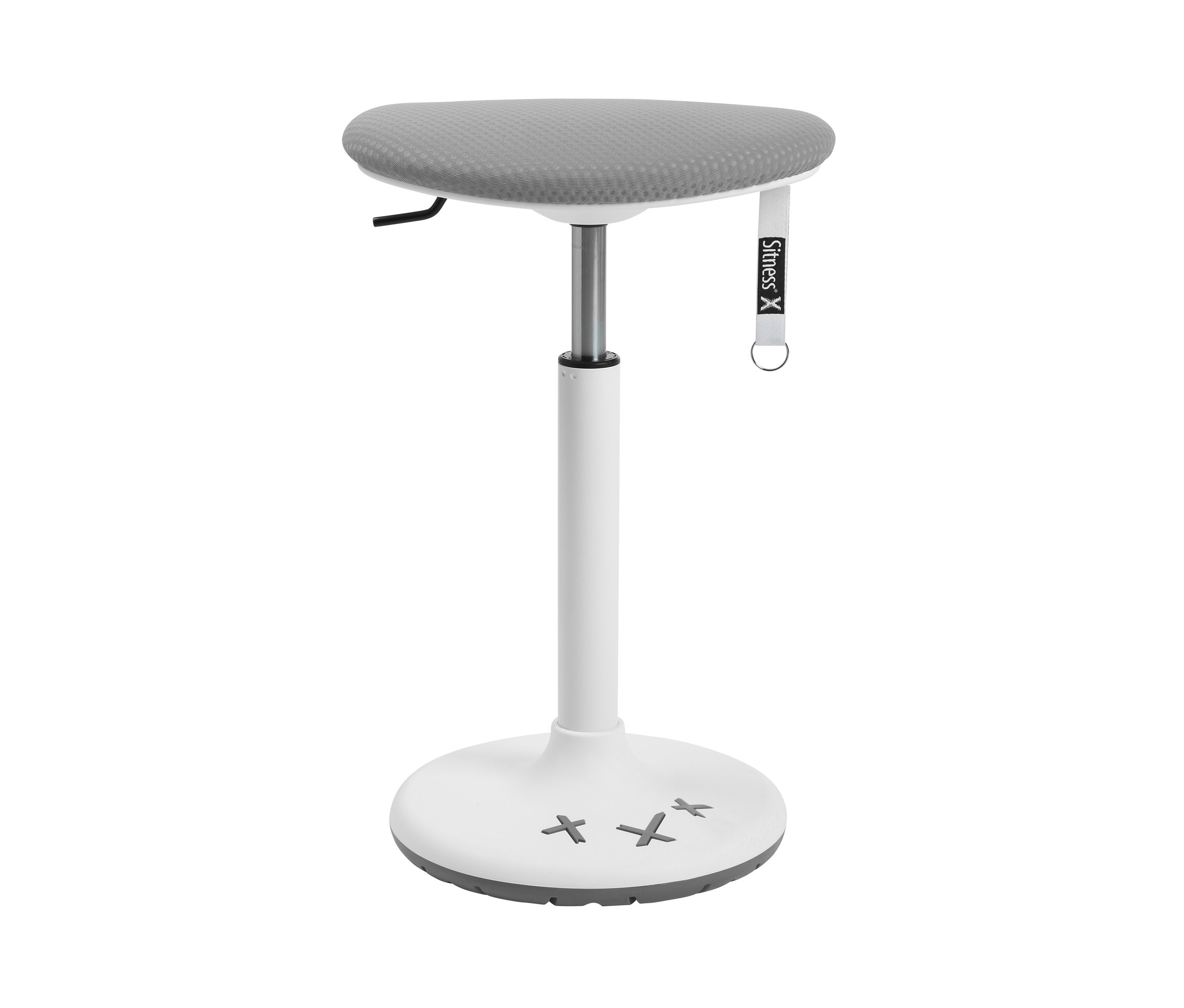Grauer Topstar »Sitness X Stool 30« Hocker vor weißem Hintergrund.