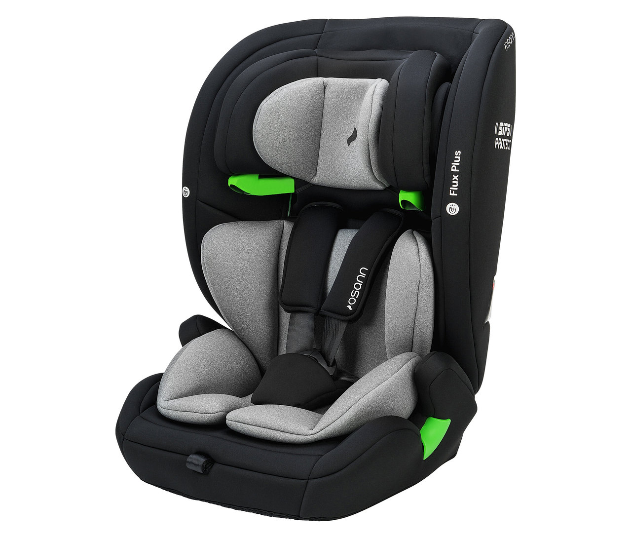 Schwarzer und grauer Osann Kindersitz »Flux Plus«.