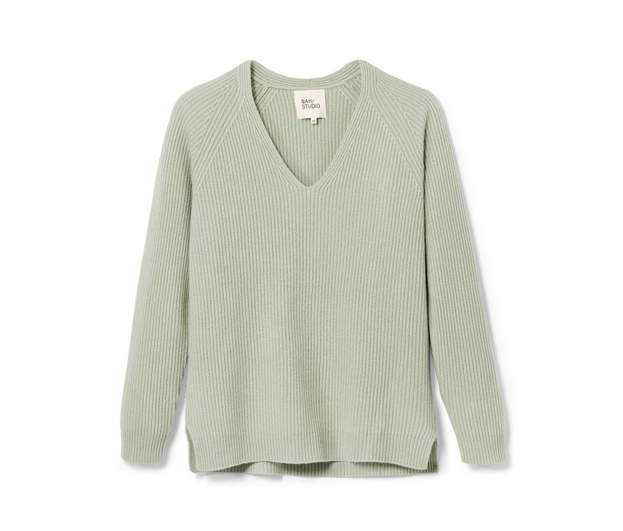 NAH/STUDIO Pullover | nachhaltiger Cashmere, salbei