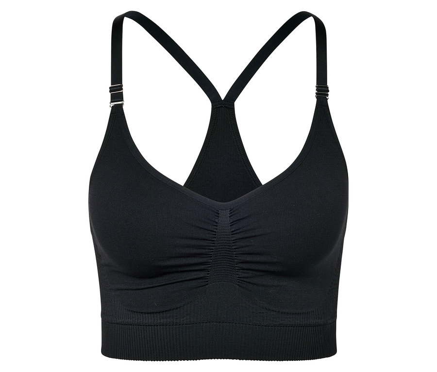 Schwarzes Seamless-Sport-Bustier.