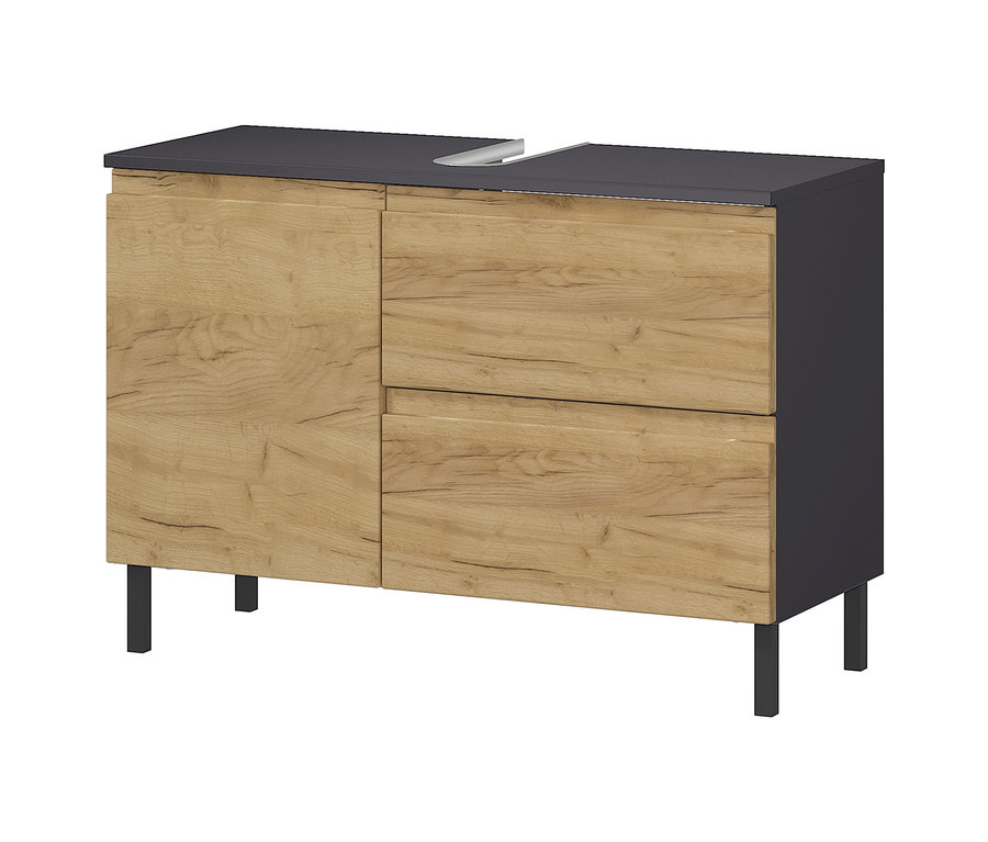 Waschbeckenunterschrank »Salinas«, groß, graphit/eiche.