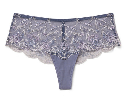 Panty mit Stickerei, rauchblau