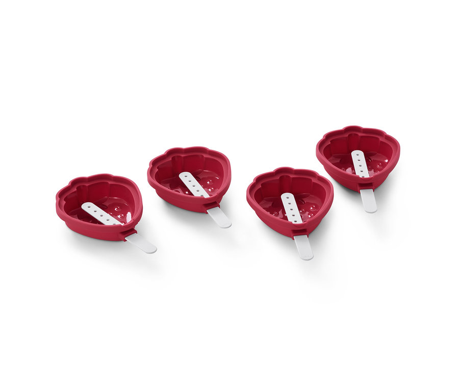 Vier rote Eisformen.