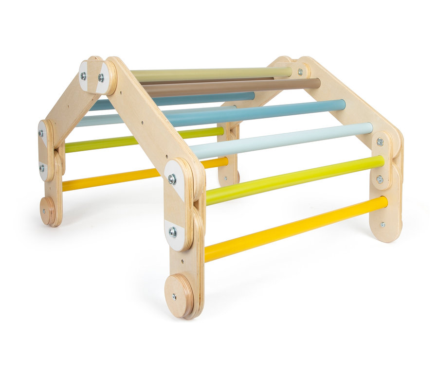 small foot Kletterdreieck »Adventure« inkl. Sprossenwand-Adapter aus Holz mit bunten Sprossen.