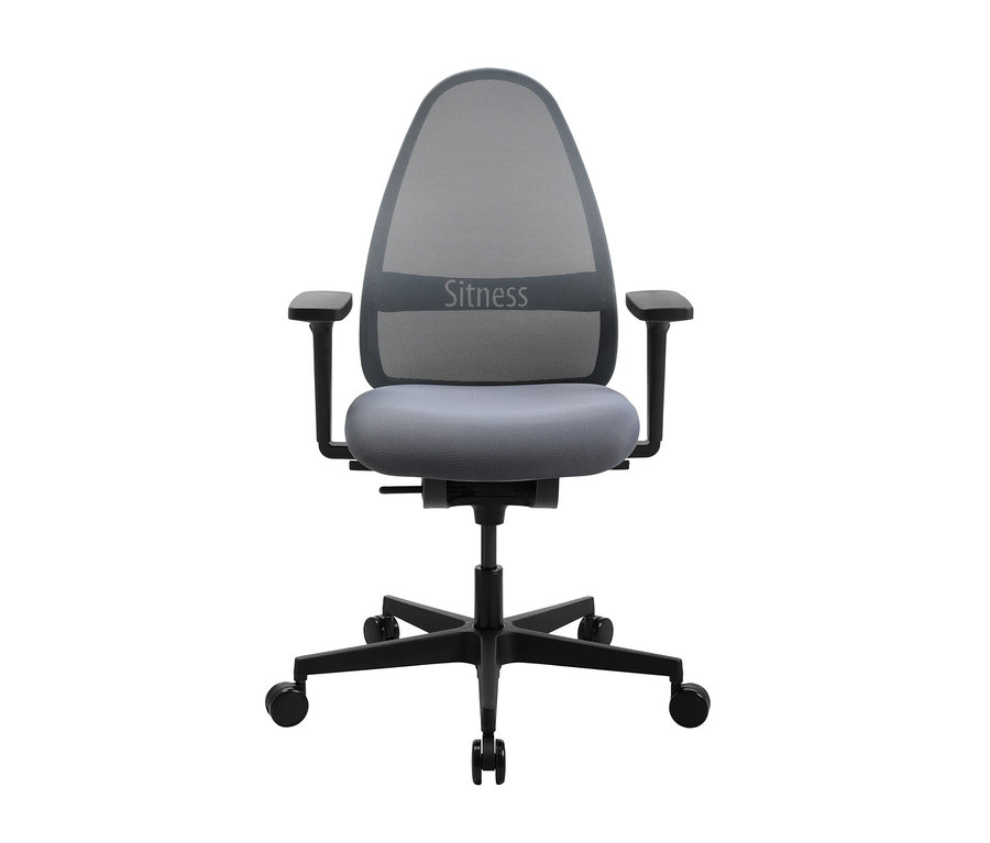 Grauer Topstar »SOFT SITNESS ART« Bürostuhl auf weißem Hintergrund.