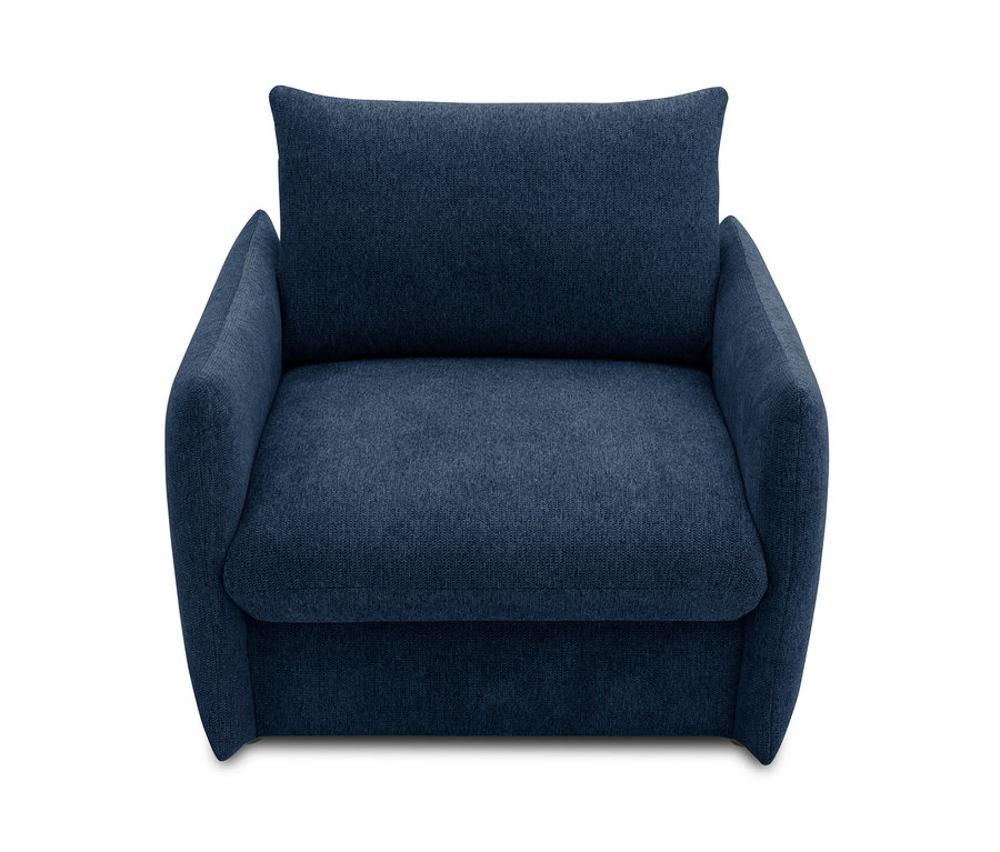 Blaues DOMO collection Schlafsofa 1-Sitzer »Helsinki« auf weißem Hintergrund.