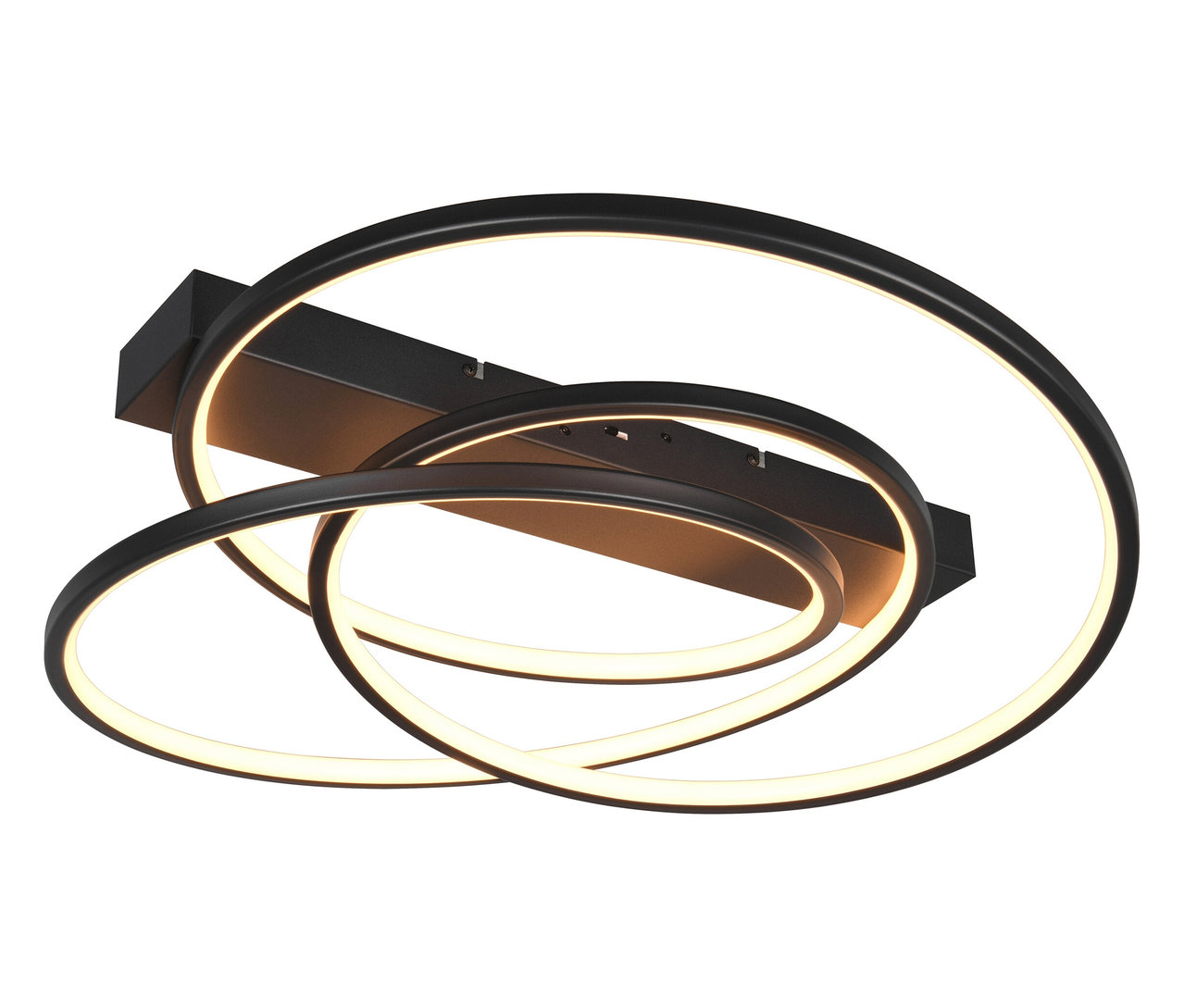 Schwarze Trio LED-Deckenleuchte »Darvin« mit drei Ringen.