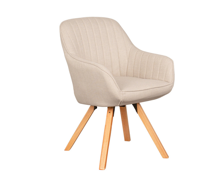 Beiger deVries Diningsessel »Matera« mit Holzbeinen.