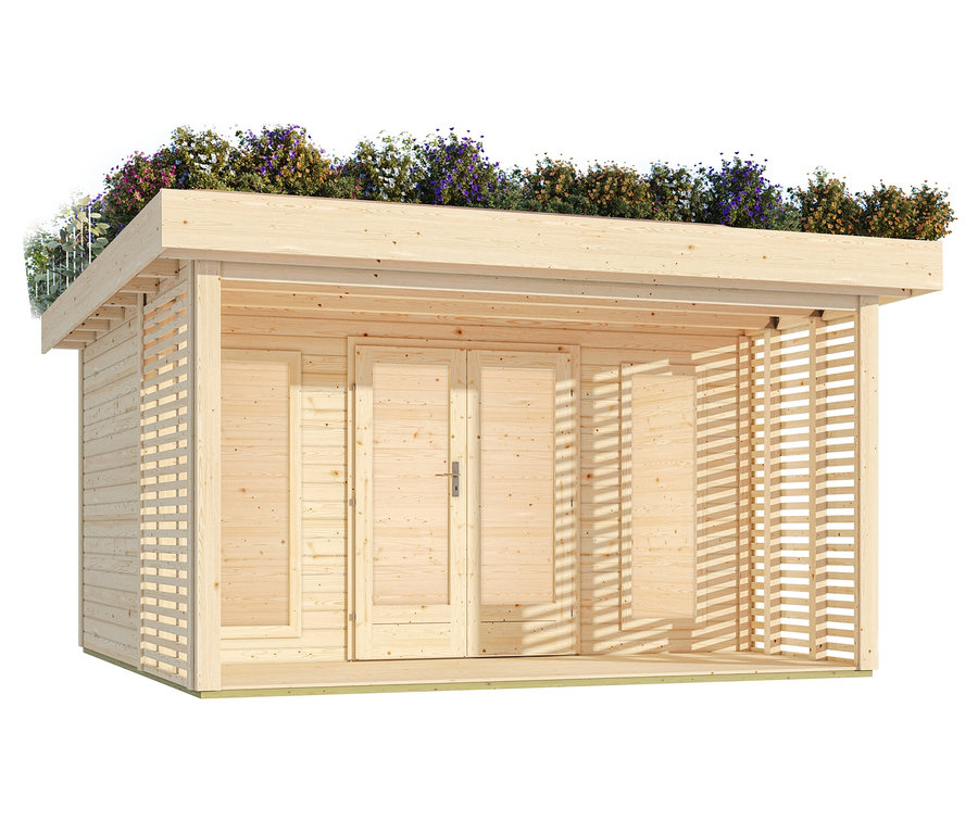 Karibu Gartenhaus mit Dachbegrünungspaket »Hanami«, 38 mm.