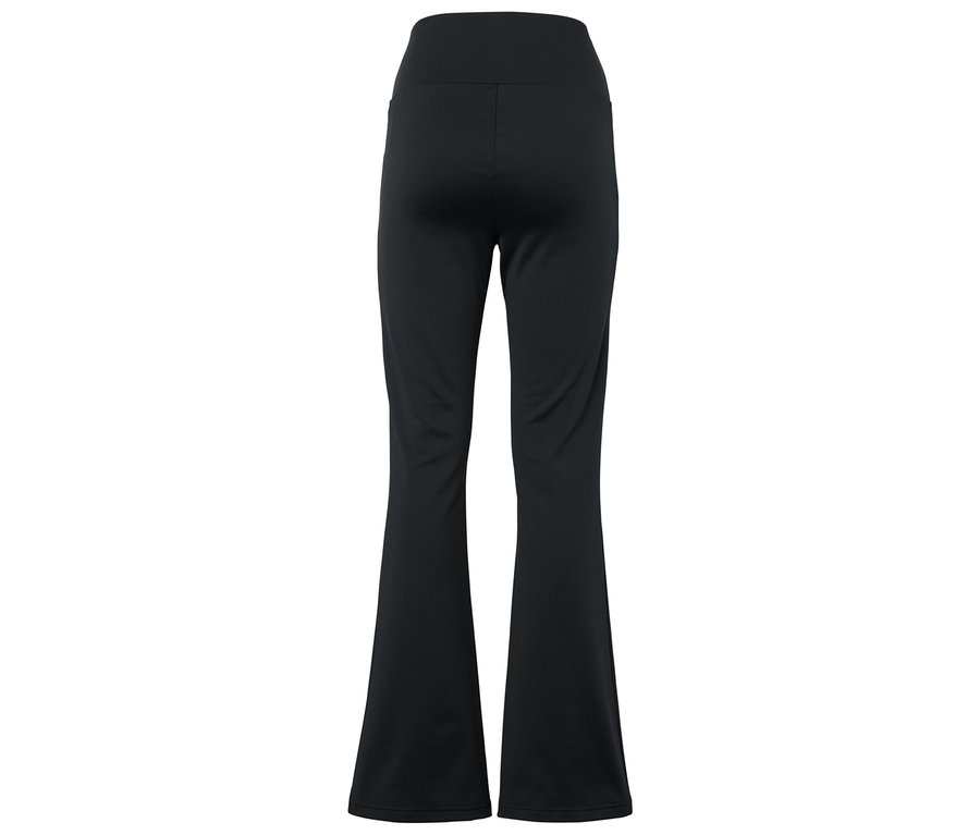 Rückansicht einer schwarzen Schlaghose.