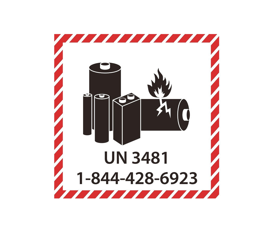 Symbol, das die Brandgefahr von Batterien anzeigt.