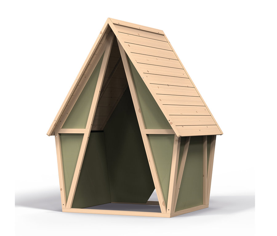 Leeres EXIT Spielhaus »Yuki 100« aus Holz.