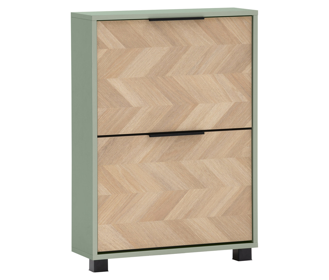 Pistazienfarbener Schuhkipper »Piazza« mit Fischgrätenmuster und zwei Klappen.