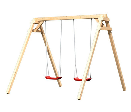 Akubi Doppelschaukel »Felix« mit roten Sitzen.