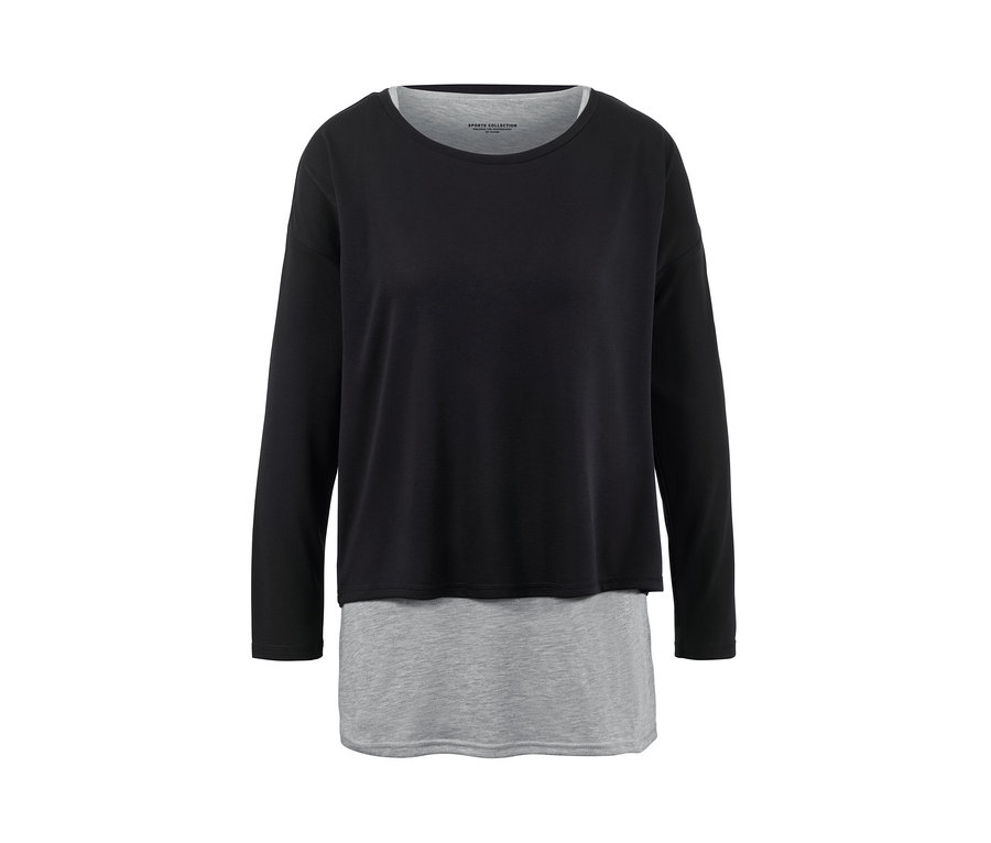 Schwarzes 2-in-1-Sportshirt.