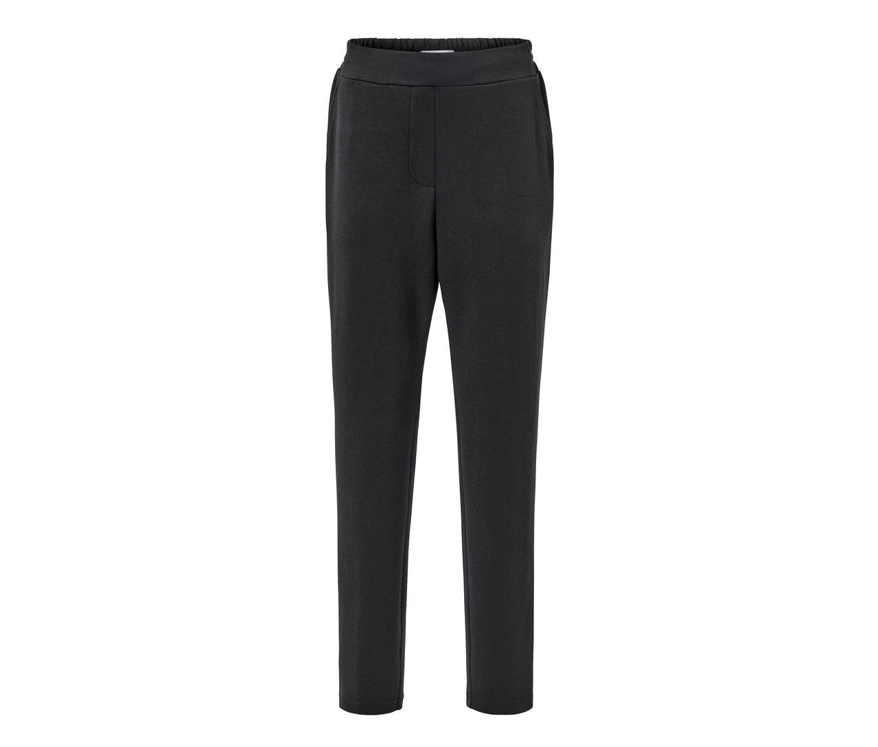 Eine schwarze Joggpants auf weißem Hintergrund.