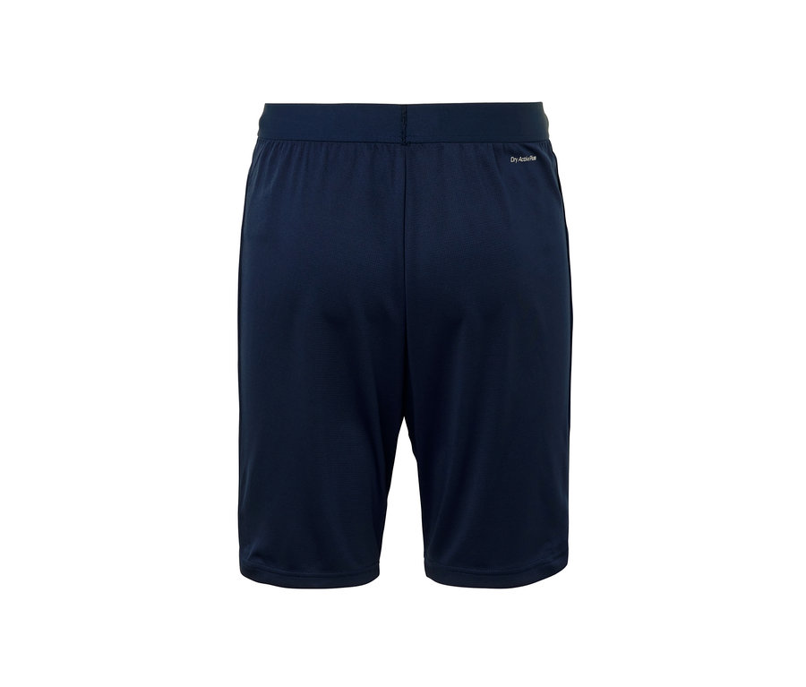 Dunkelblaue Sportshorts von hinten.