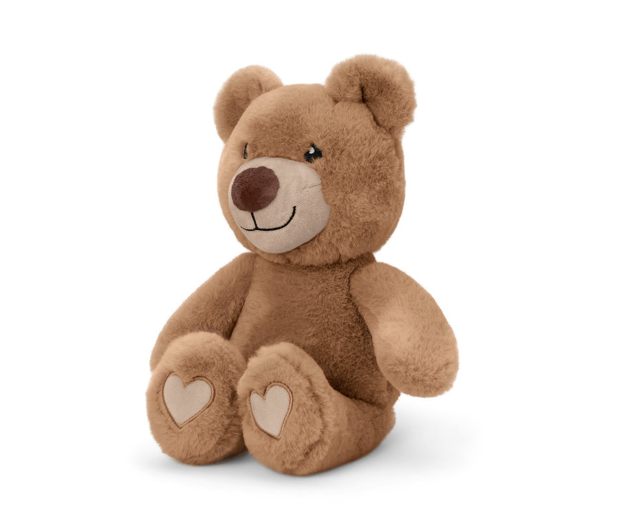 Ein sitzender, brauner Plüschtier »Bär«.