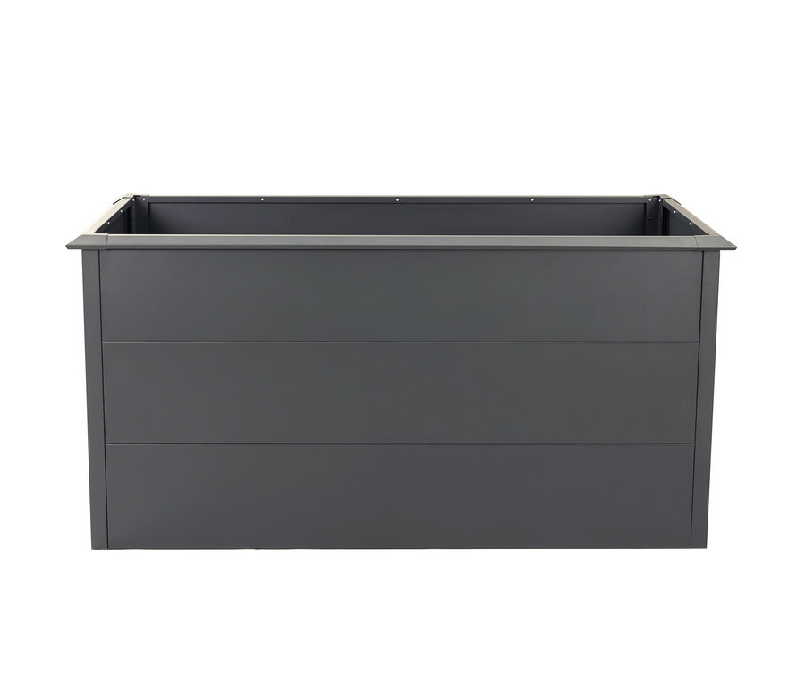 Graues Hochbeet mit Schneckenschutz, 150 cm.