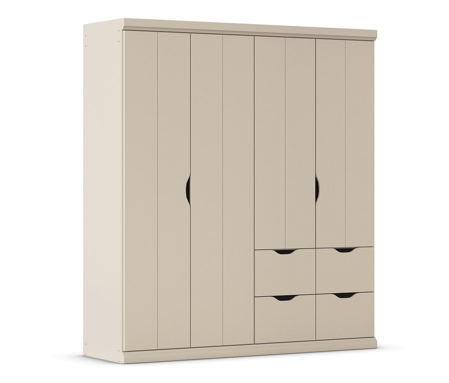 Beiger rauch Kleiderschrank »Frieda« mit 4 Türen und 4 Schubladen.