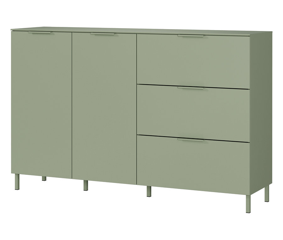 Das taupegrüne Sideboard »Savoca« steht auf kleinen Füßen.