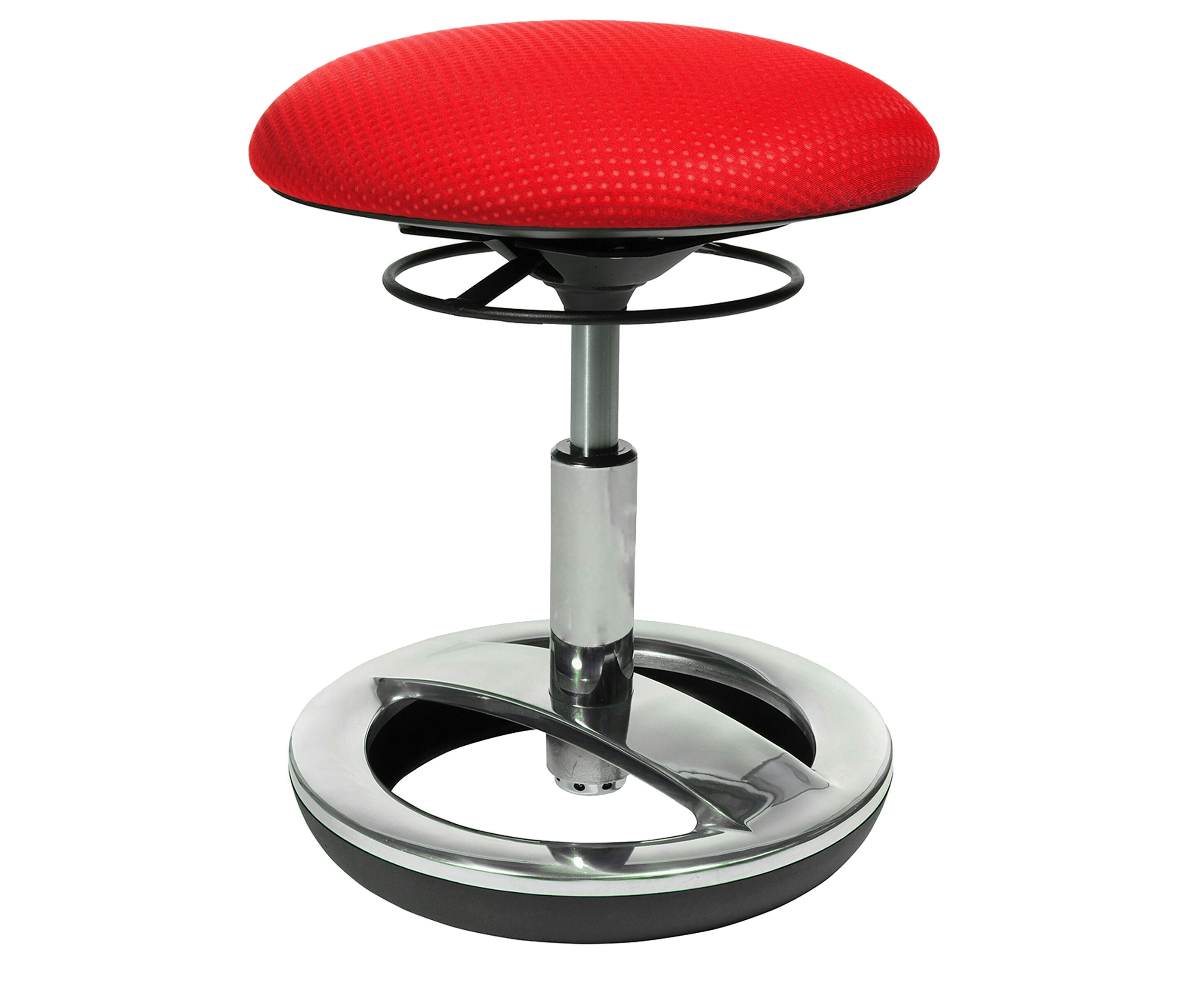 Ein chromfarben-roter Topstar-Hocker Kids »Sitness Bobby«.