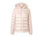 Rosa Steppjacke mit Kapuze.